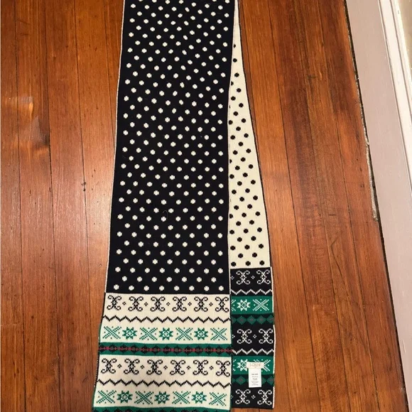 J.Crew Reversible Polka Dot Fair Isle Winter Scarf - Picture 4 of 4